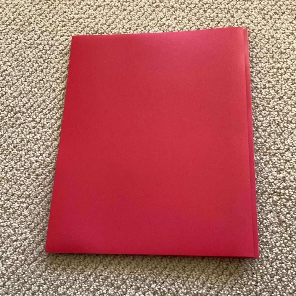 NEW Mead Five Star 2 Pocket Premium Stay Put Folder Red with Dividers Plastic